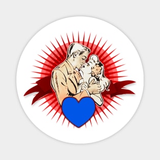 love in blue heart Magnet